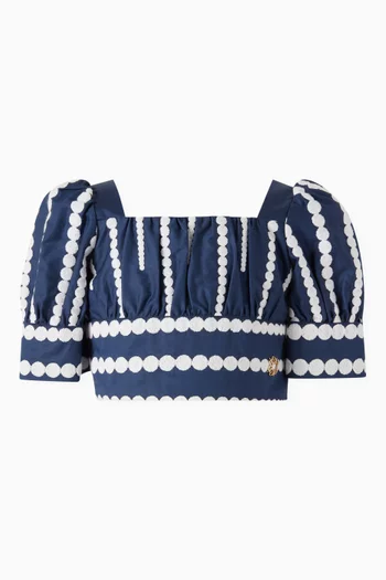 Embroidered Crop Top in Cotton