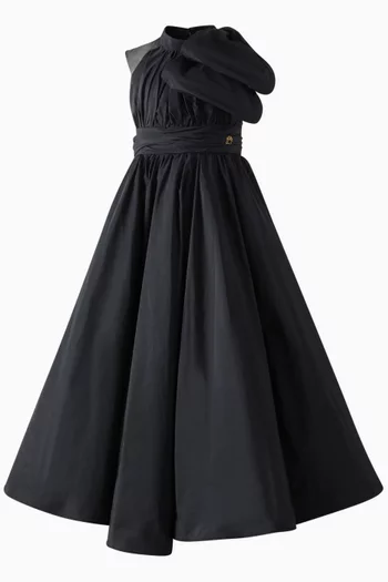 Bow-embellished Gown in Taffeta