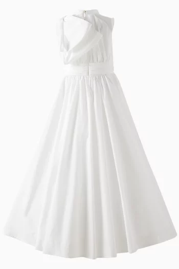 Bow-embellished Gown in Taffeta