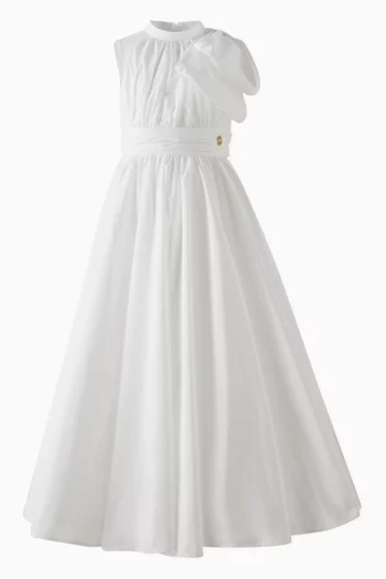 Bow-embellished Gown in Taffeta