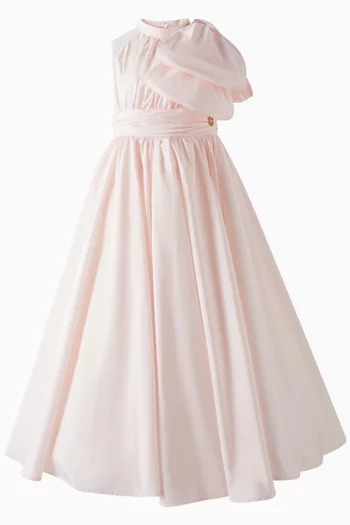 Bow-embellished Gown in Taffeta