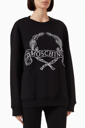 Laurel Crown Logo Sweatshirt in Cotton