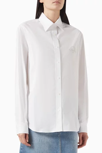 Button-up Shirt in Cotton Poplin