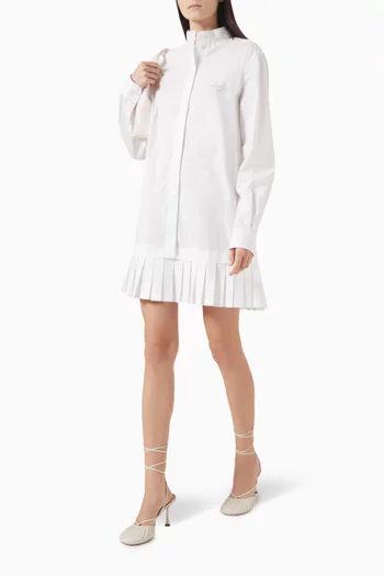 Pleated-skirt Mni Dress in Cotton Poplin