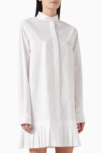 Pleated-skirt Mni Dress in Cotton Poplin