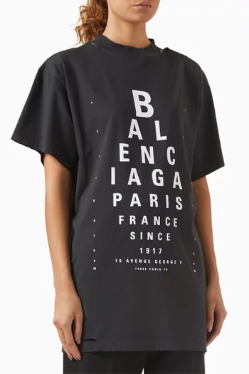 Optical Oversized T-shirt in Tubular jersey