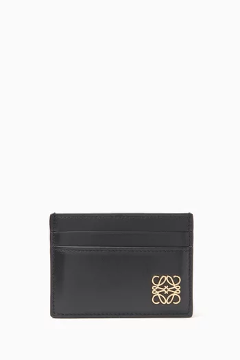 Puffer Anagram Card Holder in Calfskin