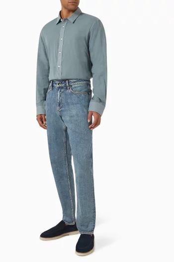 Finch Textured Stripe Shirt in Cotton-blend