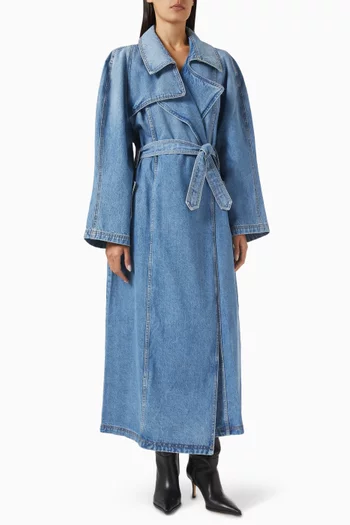 Kosmo Trench Coat in Denim