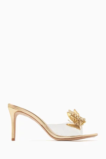 Vanessa 85 Sandals in Plexi & Metallic Leather