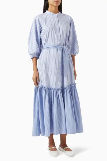 Romantic Dolman Midi Dress in Cotton-blend