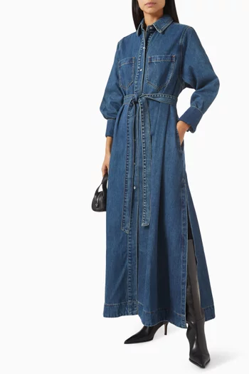 Shirt Maxi Dress in Denim