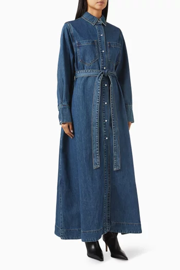 Shirt Maxi Dress in Denim