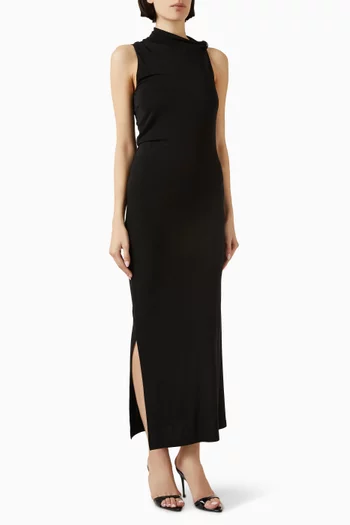 Draped Maxi Dress in Crepe Jersey