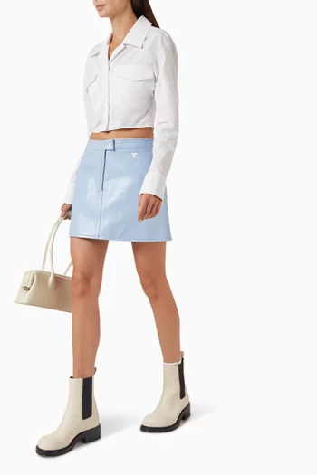 2-pocket Cropped Shirt in Cotton-poplin