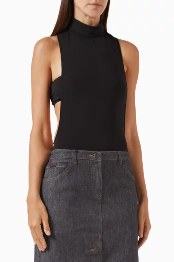 Mockneck Bodysuit in Crepe-jersey