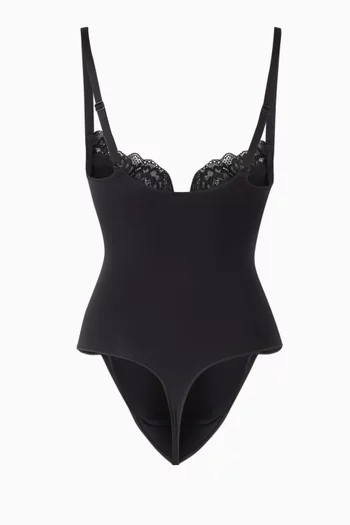 Seamless Sculpt Lace Thong Bodysuit
