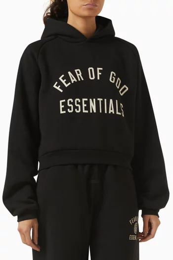 Crop Hoodie in Core Fleece