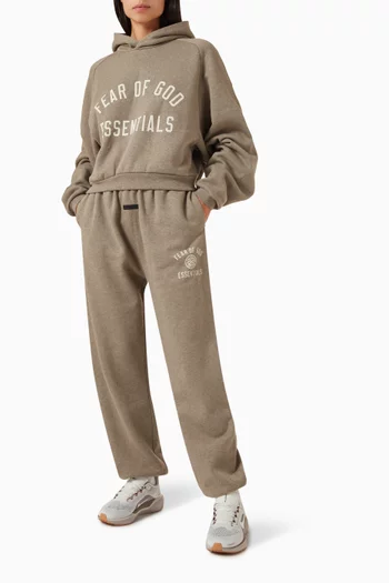 Logo Cropped Hoodie in Fleece