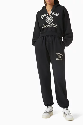 Crop V-neck Hoodie in Fleece