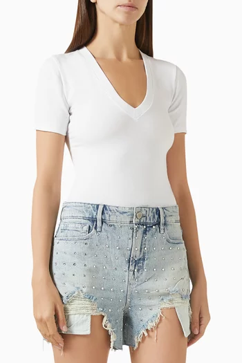 V-neck Bodysuit in Jersey