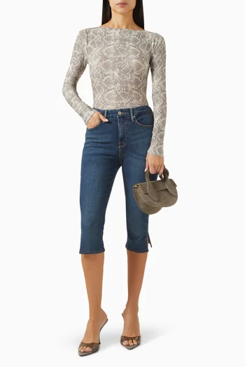 Boatneck Bodysuit in Mesh