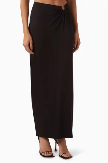 Metal Ring Maxi Skirt in Jersey