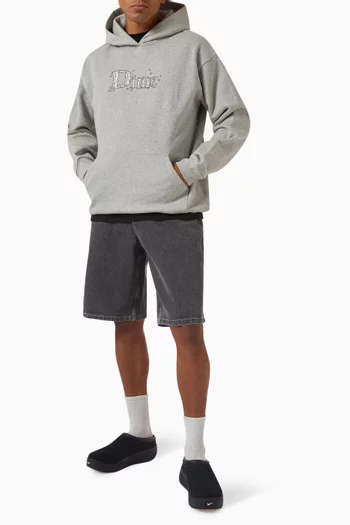 Embroidered Hoodie in Cotton-fleece