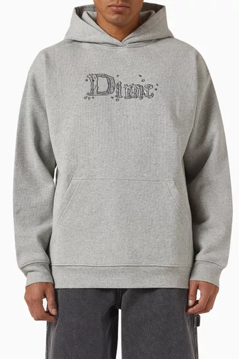Embroidered Hoodie in Cotton-fleece