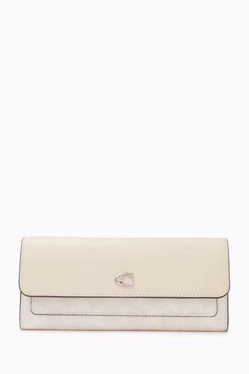 Mila Long Flap Wallet in Signature Canvas
