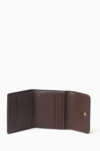 Small Mila Flap Wallet in Signature Canvas & Leather