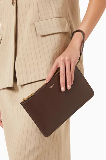 New York Zip Pouch in Leather