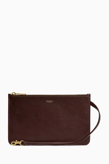 New York Zip Pouch in Leather