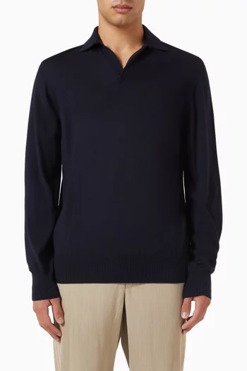 Lasca Polo Sweater in Virgin-wool