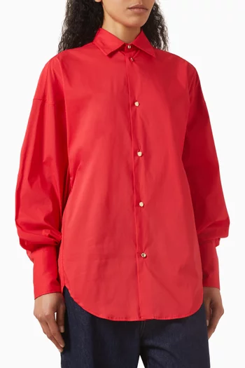 قميص كارلا فضفاض بوبلين