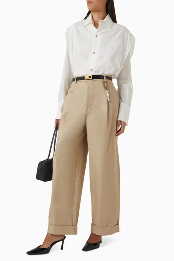 Danielle Wide-leg Pants in Cotton