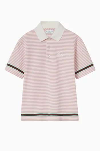 Striped Polo Shirt in Cotton