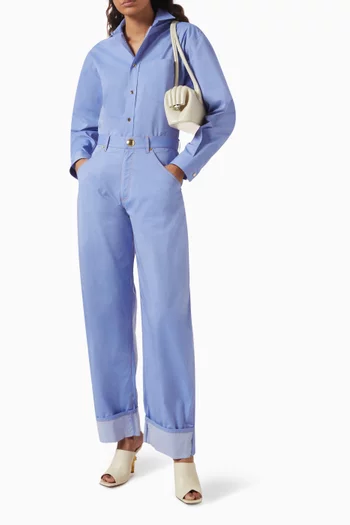 بنطال كريس بقصة ساق أسطوانية قطن بوبلين