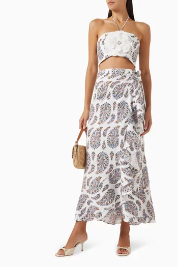 Gol Crop Top in Linen
