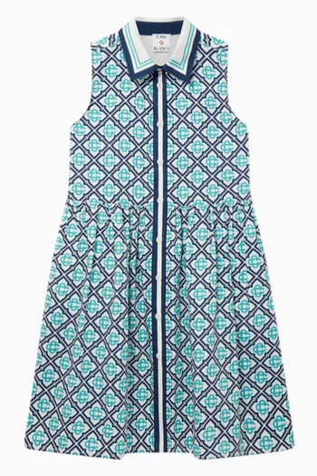 Monogram Shirt Dress in Cotton