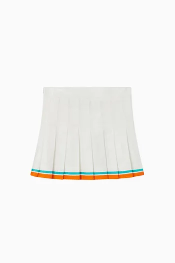 Tennis Stripe Pleated Skirt