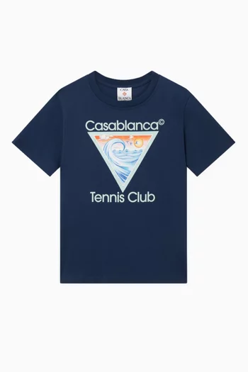 Tennis Club Printed T-shirt in Cotton