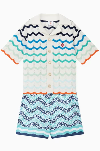 Gradient Wave Crochet Shirt