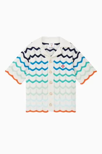 Gradient Wave Crochet Shirt