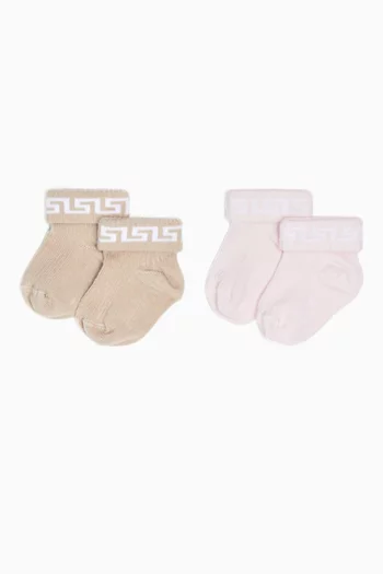 Greca Socks, Pack of 2