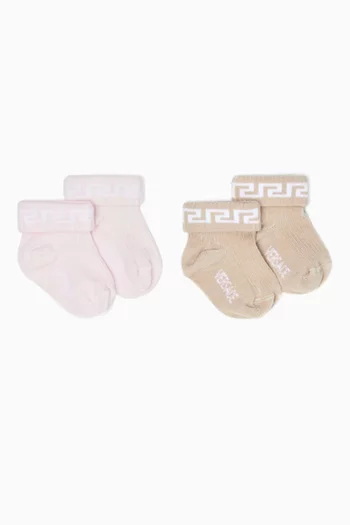 Greca Socks, Pack of 2