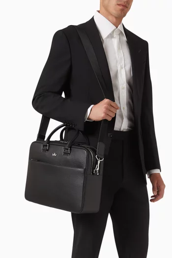 Award Double Briefcase in Italian Leather