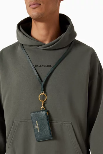 Credit Card Case On Keychain in Grained Calfskin