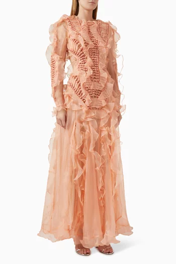 Balance Braided Maxi Dress in Silk-organza