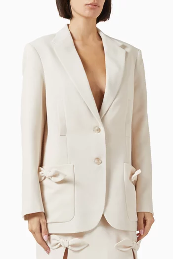 Bianca Oversized Bow Blazer in Crepe